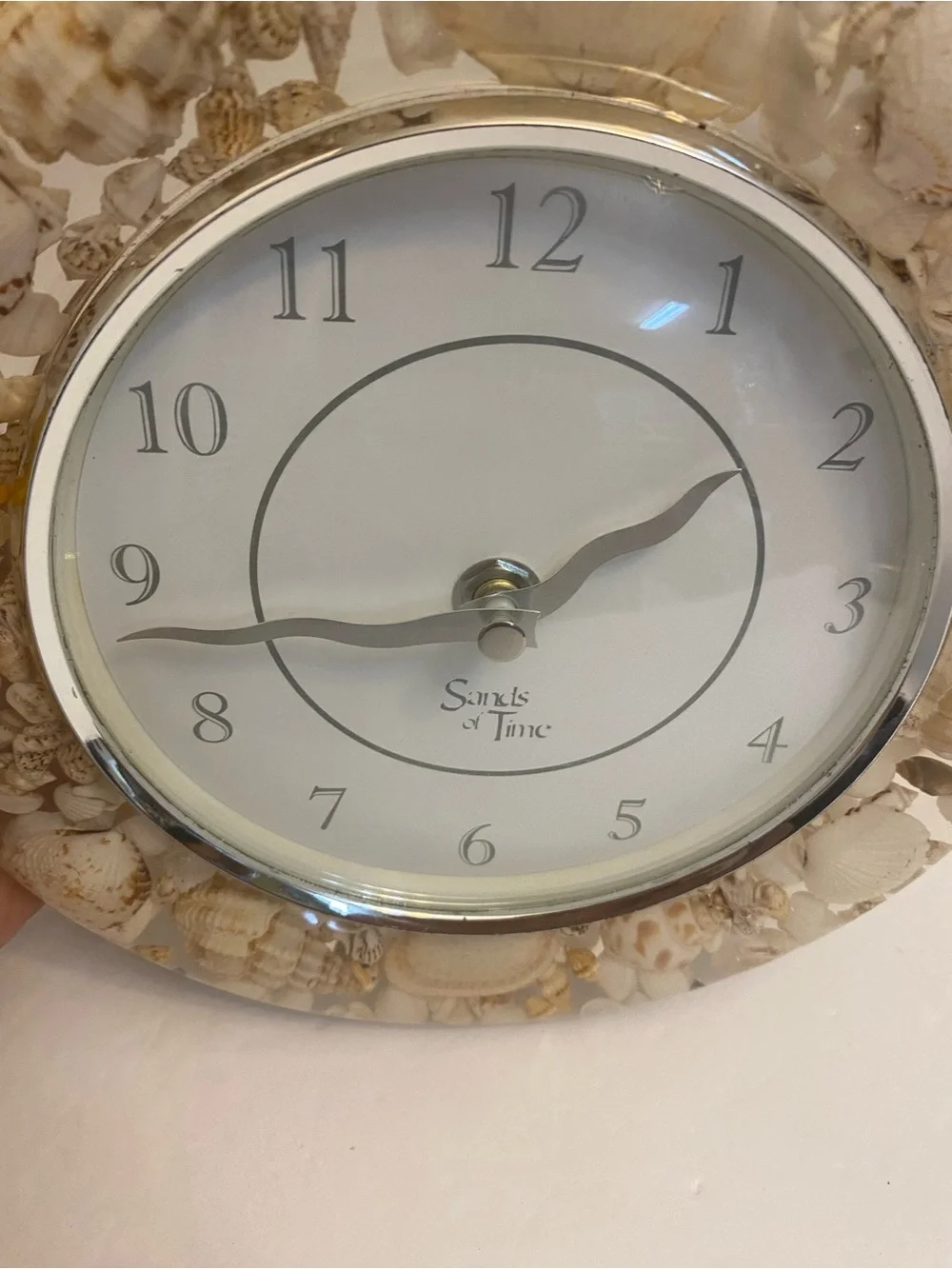 Vintage Sands Of Time Resin Seashells Wall Clock Coastal Beach House Decor